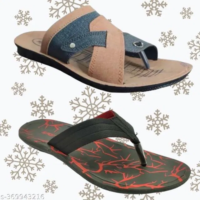 Flipflop for Mens (Multicolor, 8) (Pack of 2)
