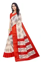 Linen Ethnic Motif Saree for Women 