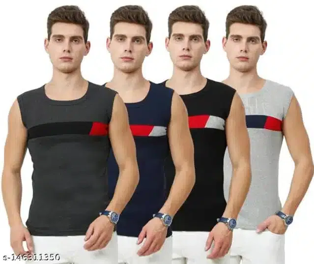 Gym Vests for Men (Multicolor, XS) (Pack of 4)