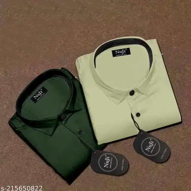 Full Sleeves Shirt for Men (Green, XL) (Pack of 2)