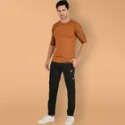 Lycra Nylon Logo Printed Track Pant for Men 