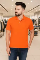 Cotton Blend Polo Neck T-Shirt for Men 