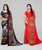 Crepe Printed Saree for Women 