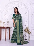 Dola Silk Printed Saree for Women, Green 