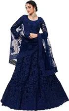 Net Embroidred Semi Stiched Lehenga Choli for Women 