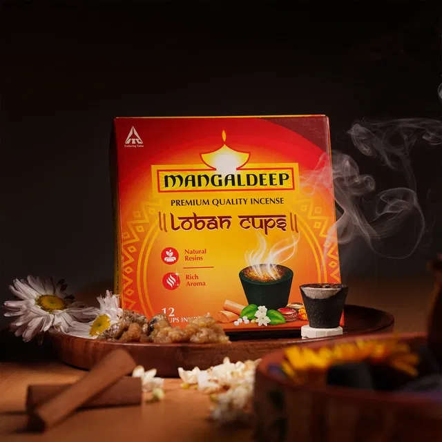 मंगलदीप लोबान धूप कप - 12 कप्स