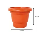 Plastic Round Gardening Planters, Pack of 4 Brown
