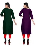 Crepe Solid Kurtis for Women 