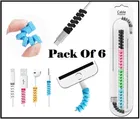 Rubber Spiral 4 Pcs Mobile Cable Protectors (Multicolor, Set of 6)
