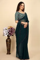Georgette Woven Design Saree for Women 