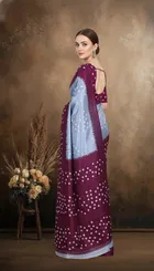 Art Silk Printed Saree for Women, Grey 