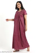 Satin Soft & Attractive Nightdress for Women & Girls , Maroon 