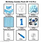 Space Astraunaut Theme 1st Happy Birthday Decoration Items For Girls, Multicolor, Pack of 112