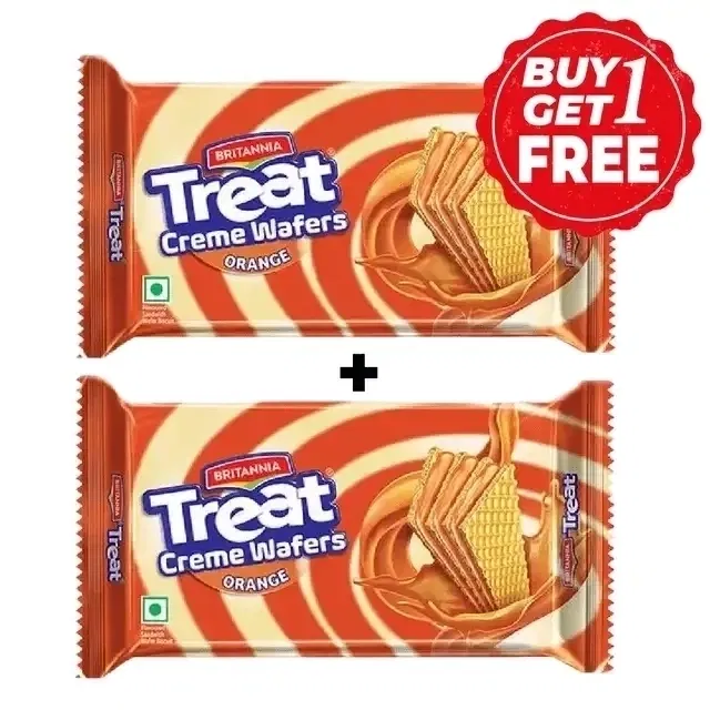 ब्रिटानिया ट्रीट वेफर्स ऑरेंज 2X55 g (1 के साथ 1 मुफ़्त)