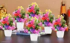 Plastic Artificial Flowers, Multioclor, Pack of 6