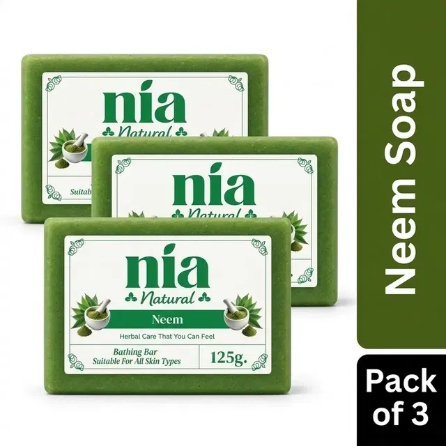 Nia Natural Neem Soap 3X125 g (Pack of 3)
