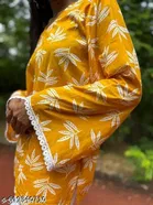 Rayon Printed Short Kurti for Women, Yellow 