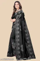 Georgette Saree for Women, Black 