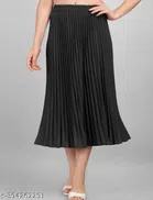Crepe Skirts for Women (Multicolor, 28)