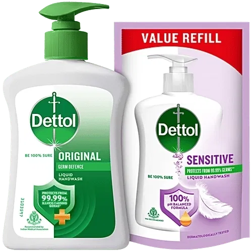 डेटोल ओरिजिनल लिक्विड हैंडवाश 200 ml (फ्री डेटॉल हैंडवाश रिफिल 175 ml)