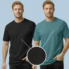 Polyester Round Neck T-shirt for Men, Multicolour, Pack of 2 
