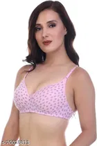 Cotton Blend Printed Padded Bra for Women 