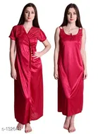 Satin Nightdress Set for Women 