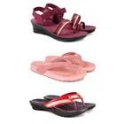 Combo of Heels with Slippers & Flats for Women (Multicolor, 6) (Pack of 3)