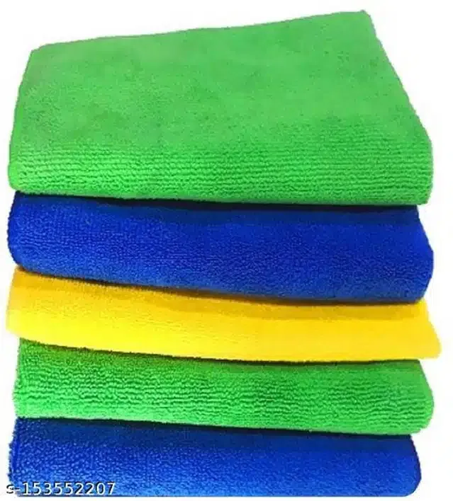 Microfiber Bath Towel (Multicolor, 40x40 cm) (Pack of 5)