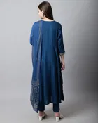 Rayon Slub Embroidered Kurta Set for Women 