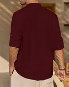 Full Sleeves Solid Short Kurta for Men 