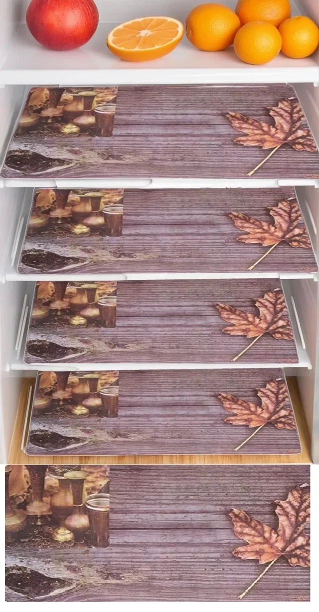 PVC Fridge Mat (Multicolor, Pack of 4)