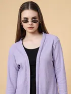 Pure Cotton Solid Shrug for Women (Lavender, Free Size)