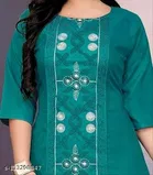 Floral Embroidered Cotton Blend Kurti for Women 