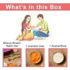 Bhaiya Bhabhi Jaipuri Metal Akshat Chandan Rakhi 1 Unit 