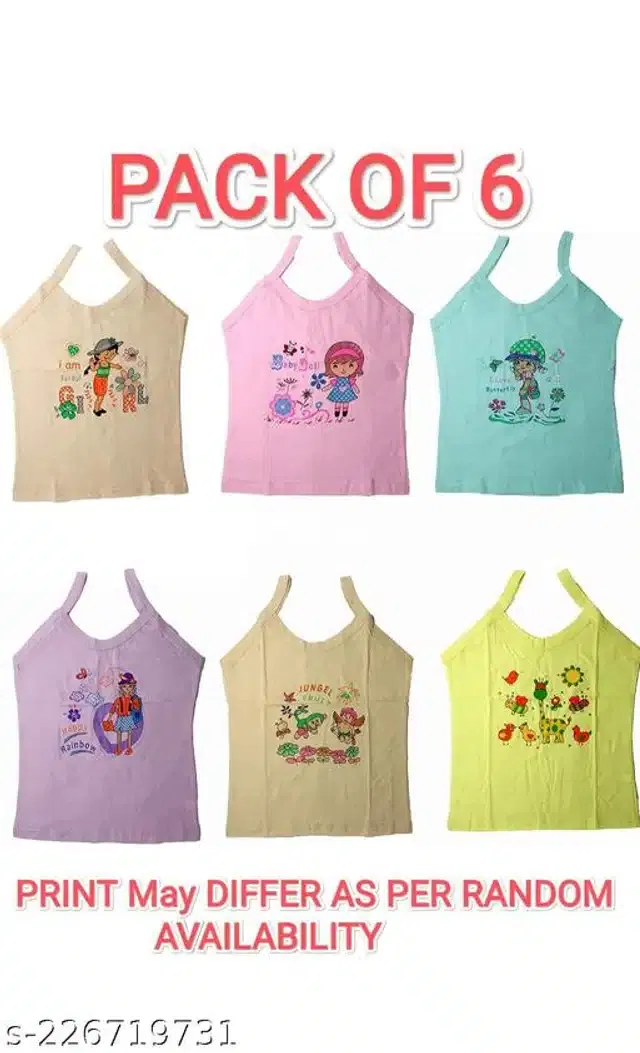 Cotton Vest for Kids (Multicolor, 0-3 Months) (Pack of 6)