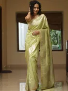 Banarasi Green Art Silk Woven Saree for Women