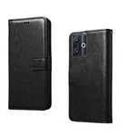 Artificial Leather Flip Cover for Realme 14T (2025) (Black)