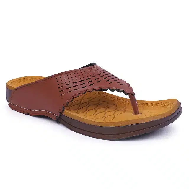 Sandals for Women (Brown & Beige, 5)