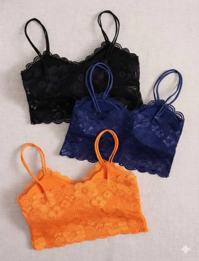 Cotton Solid Padded Bras for Women, Multicolour, Pack of 3 (28A)