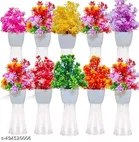 Plastic Artificial Flowers, Multioclor, Pack of 10