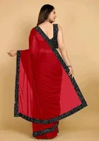 Lycra Blend Solid Saree for Women 