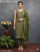 Embroidered Floral Georgette Punjabi/All Over Suits Semi-Stitched Suits 