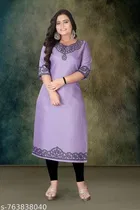 Embroidered Rayon A-line Kurti for Women, Pack of 2 