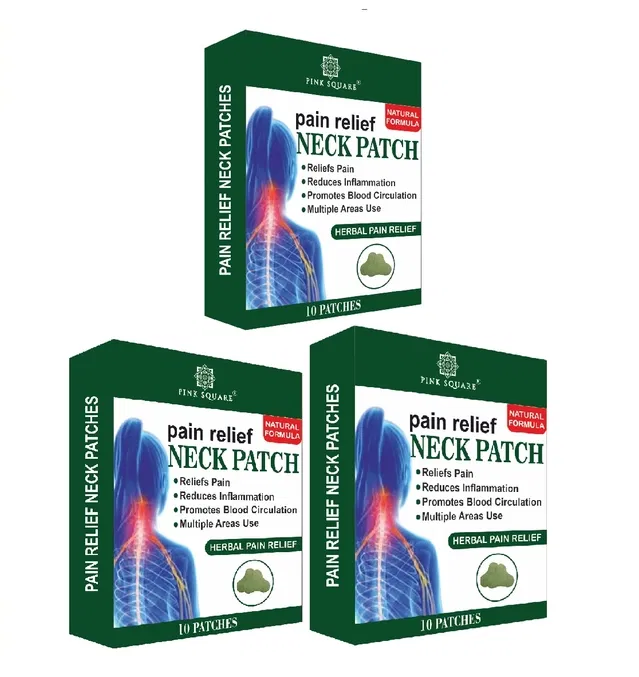 Pink Square Neck Pain Relief 10 Pcs Heat Patches (Pack of 3)