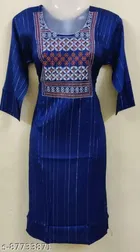Cotton Blend Embroidered Kurti for Women 