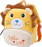 Premium Quality 3D Lion Soft Bag  for Baby Boys/Girls (Yellow/Brown, 15 L)