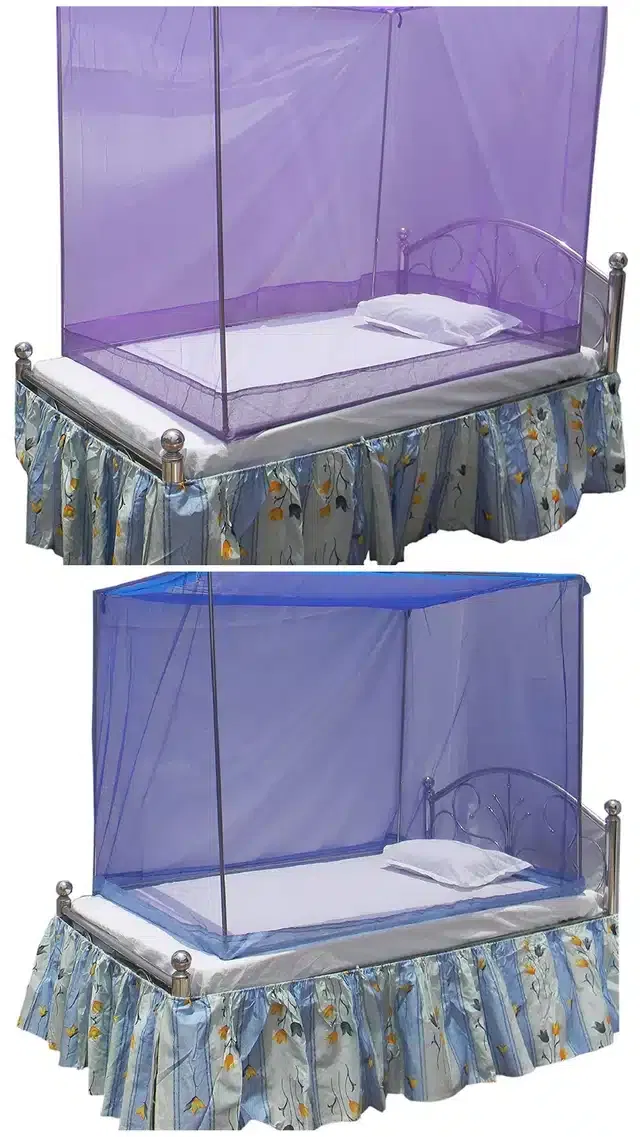 Single Bed Mosquito Net (Pack of 2) (Multicolor, 6x3 feet)