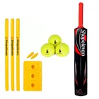 PVC Plastic Combo of Cricket Bat, Stamp with 3 Pcs Ball (Multicolor, Set of 1)