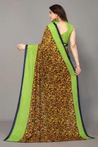 Casual Georgette Women Printed Saree With Unstitched Blouse 